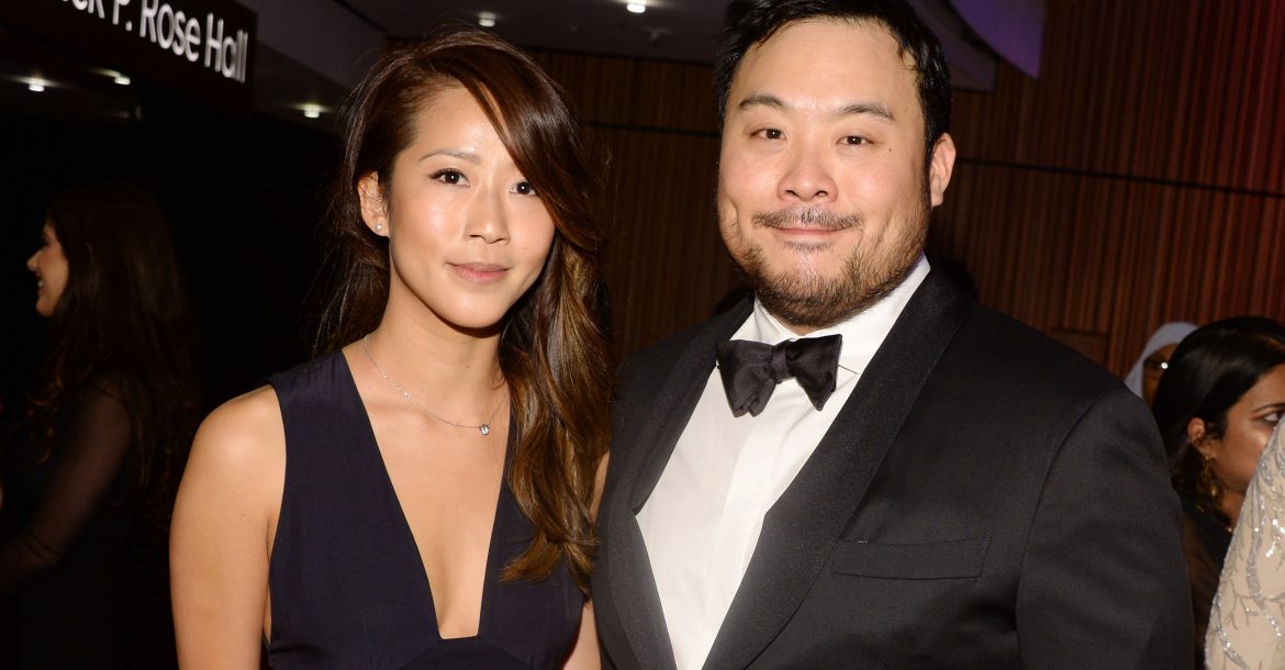 David Chang mit freundlicher, Ehefrau Grace Seo Chang 